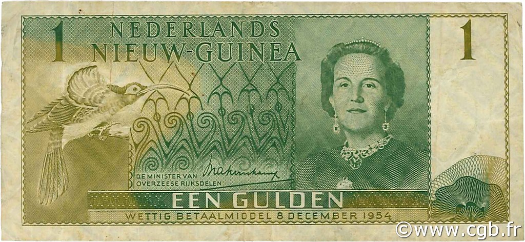 1 Gulden NETHERLANDS NEW GUINEA  1954 P.11 BB