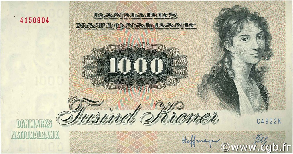 1000 Kroner DENMARK  1992 P.053e UNC