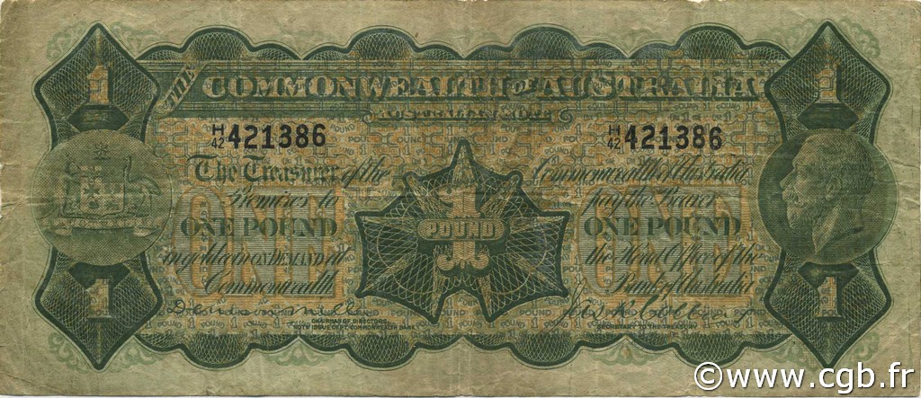 1 Pound AUSTRALIA  1923 P.11b q.MB