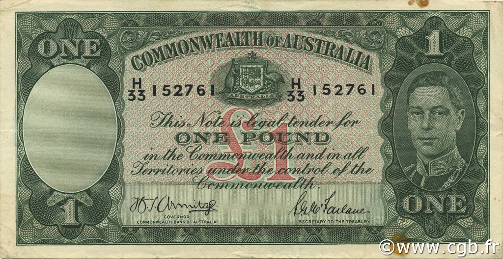 1 Pound AUSTRALIEN  1942 P.26b SS