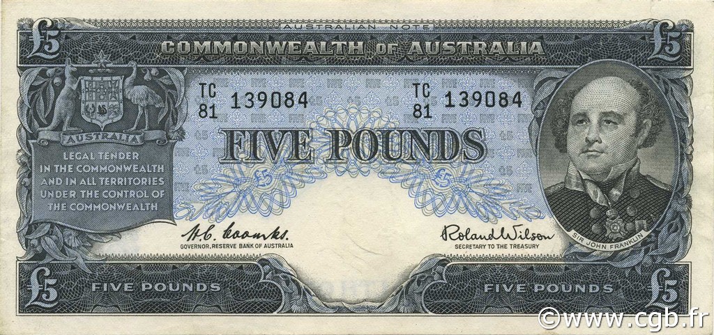 5 Pounds AUSTRALIA  1960 P.35a EBC