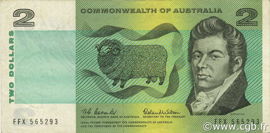 2 Dollars AUSTRALIA  1966 P.38a XF