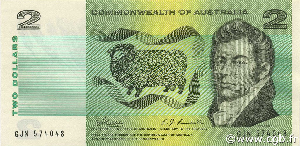 2 Dollars AUSTRALIA  1968 P.38c AU
