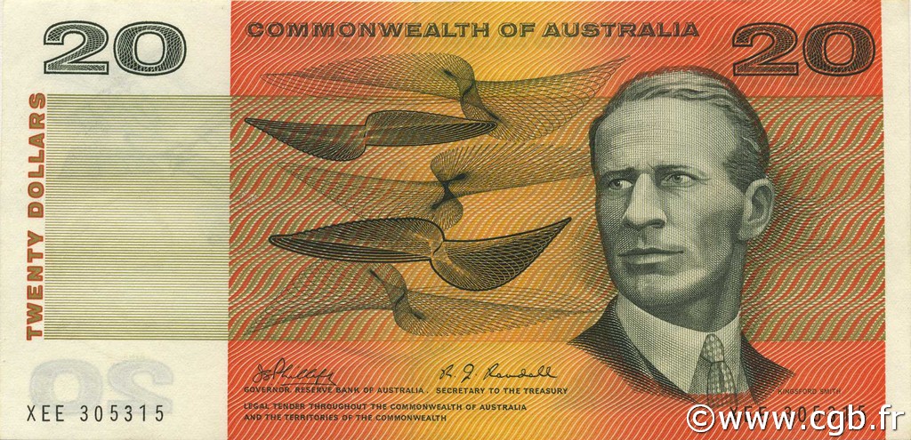 20 Dollars AUSTRALIA  1968 P.41c SC+