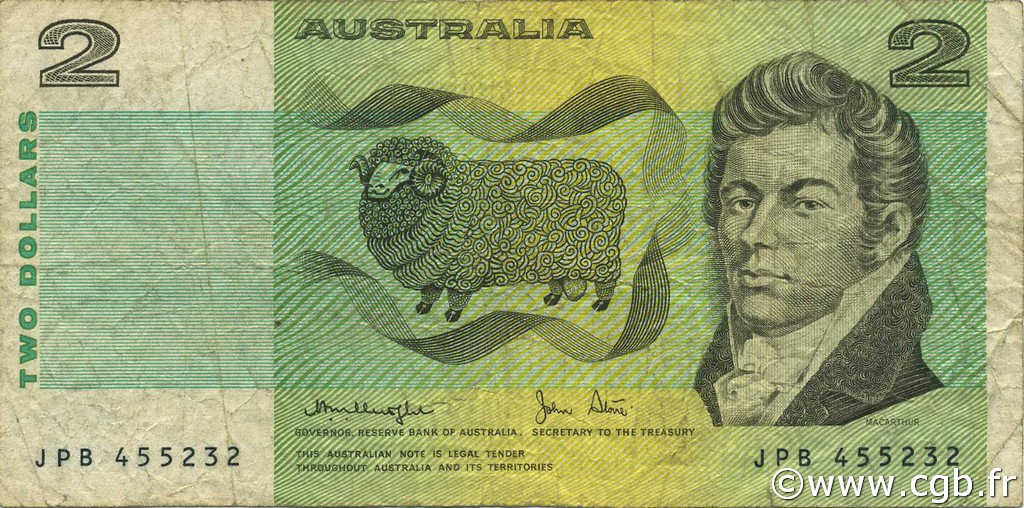 2 Dollars AUSTRALIEN  1979 P.43c fS