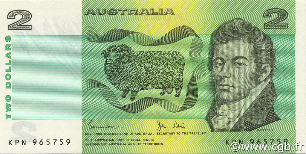 2 Dollars AUSTRALIEN  1983 P.43d ST