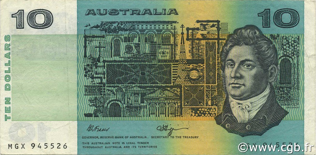 10 Dollars AUSTRALIA  1990 P.45f VF