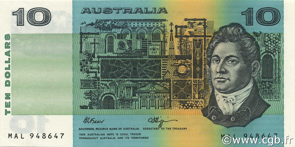 10 Dollars AUSTRALIEN  1990 P.45f ST
