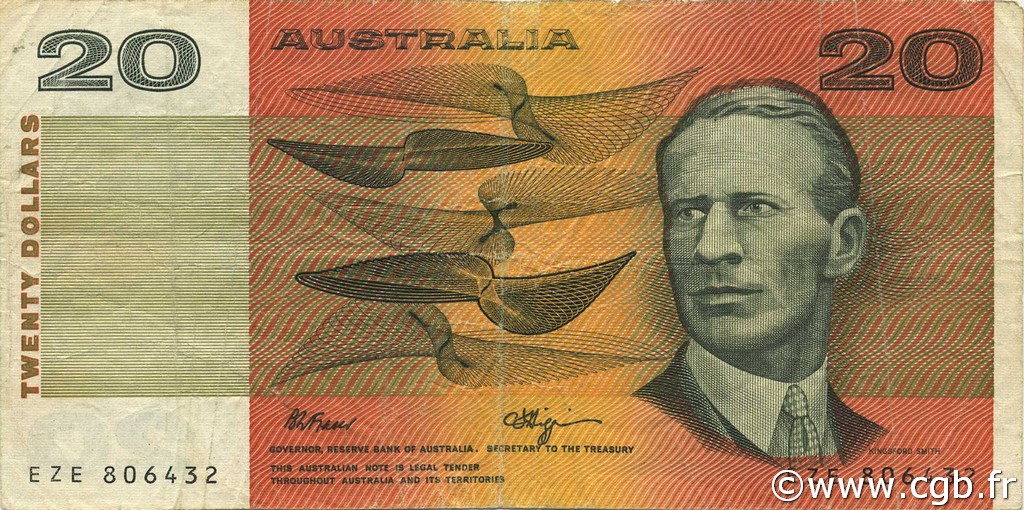 20 Dollars AUSTRALIA  1990 P.46g VF