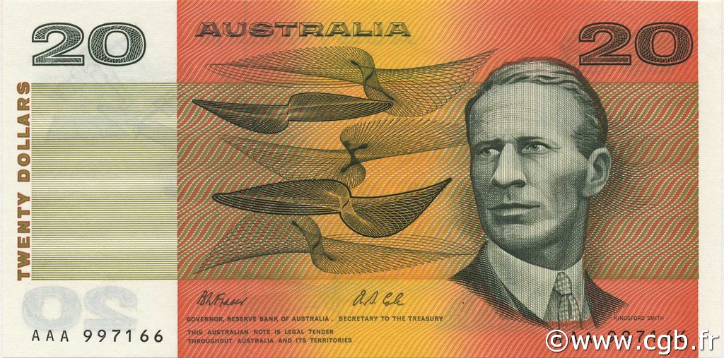 20 Dollars AUSTRALIEN  1991 P.46h ST