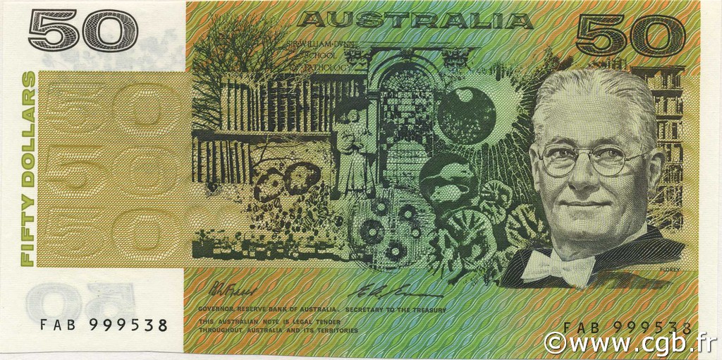 50 Dollars Fauté AUSTRALIA  1994 P.47i FDC