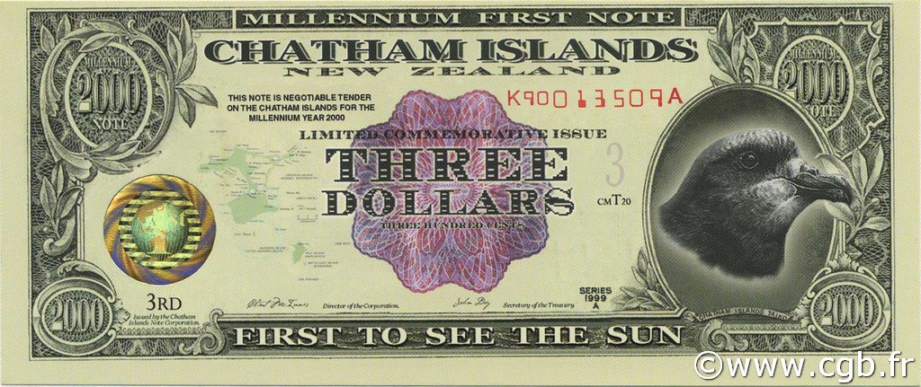 3 Dollars CHATHAM ISLANDS  1999  FDC
