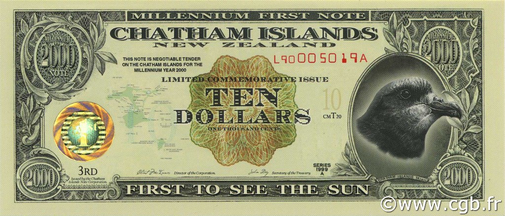 10 Dollars CHATHAM ISLANDS  1999  ST