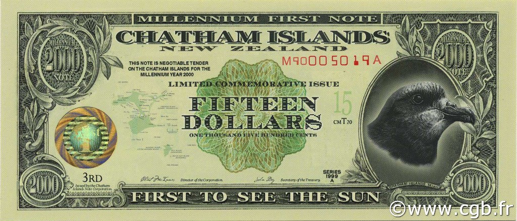 15 Dollars CHATHAM ISLANDS  1999  FDC