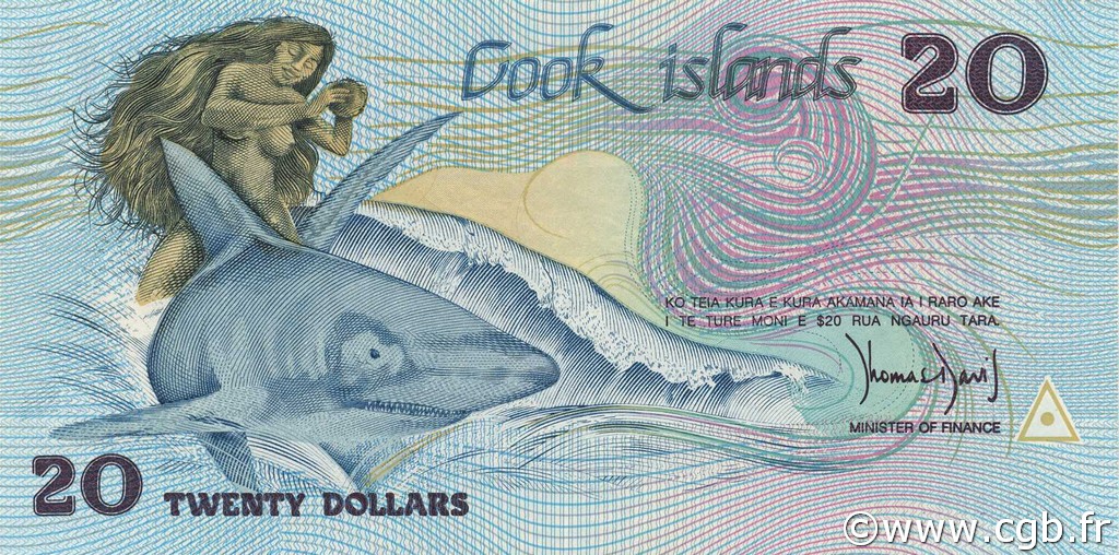 20 Dollars COOK ISLANDS  1987 P.05a AU