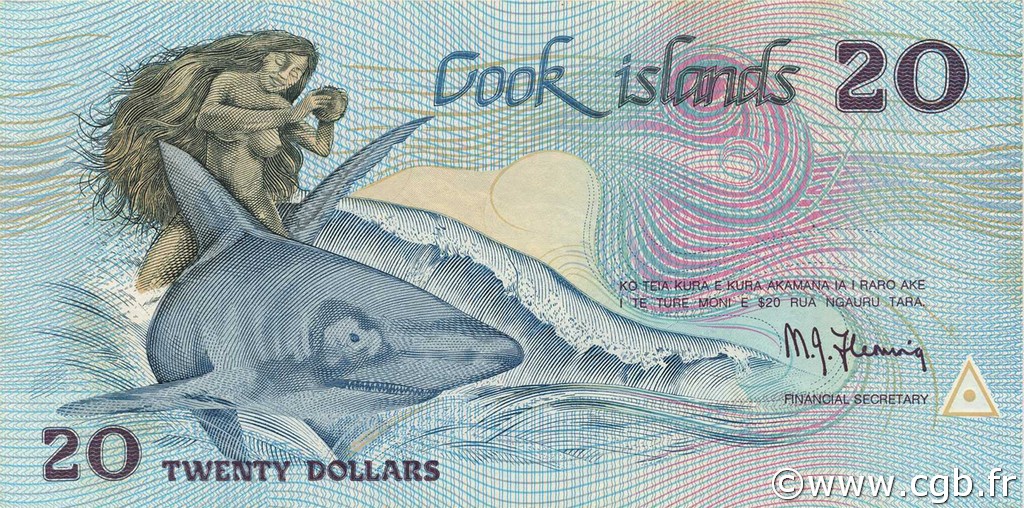 20 Dollars ISOLE COOK  1987 P.05b FDC