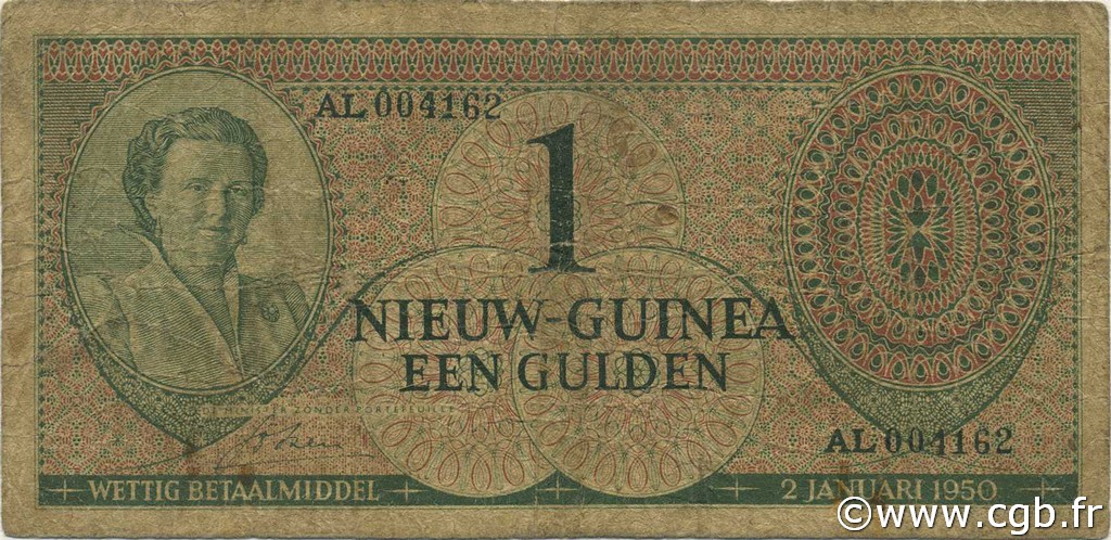 1 Gulden NETHERLANDS NEW GUINEA  1950 P.04 G