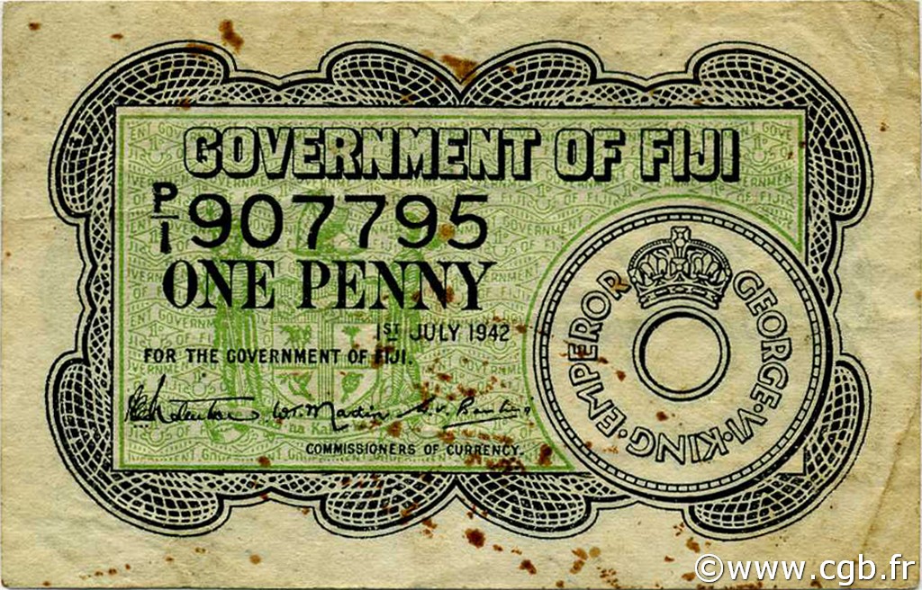 1 Penny FIYI  1942 P.047a MBC