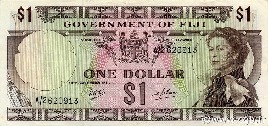 1 Dollar FIDSCHIINSELN  1969 P.059a VZ