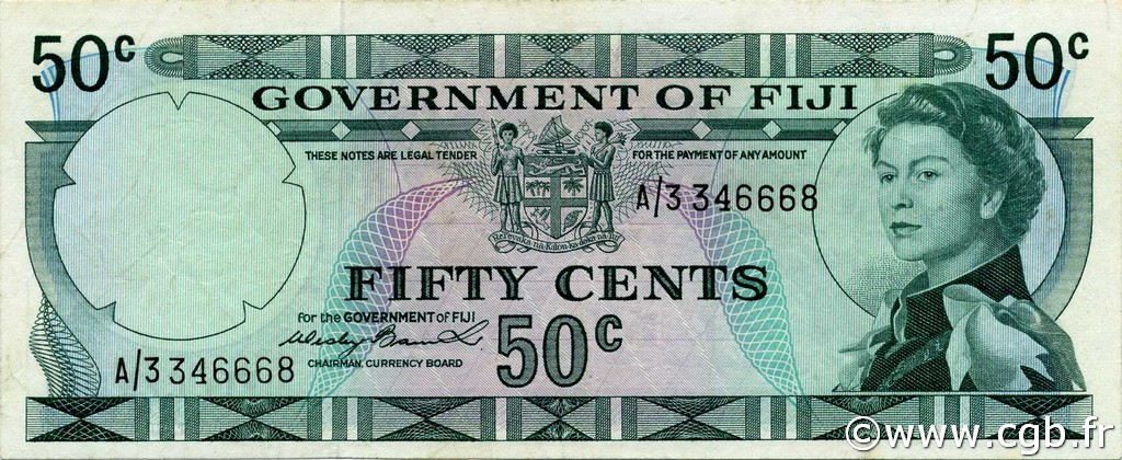 50 Cents FIJI  1971 P.064a XF