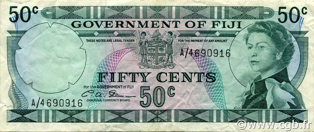 50 Cents FIDSCHIINSELN  1971 P.064b SS