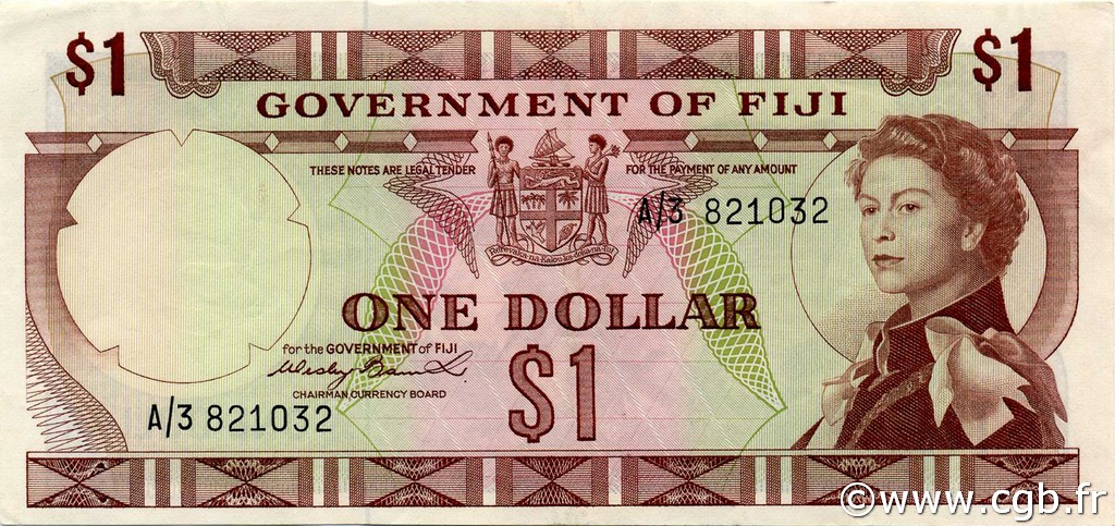 1 Dollar FIJI  1971 P.065a XF