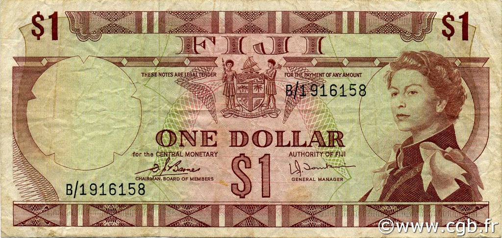 1 Dollar FIDSCHIINSELN  1974 P.071b fSS