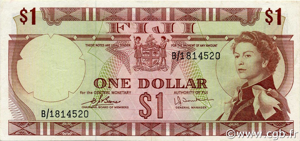 1 Dollar FIJI  1974 P.071b XF