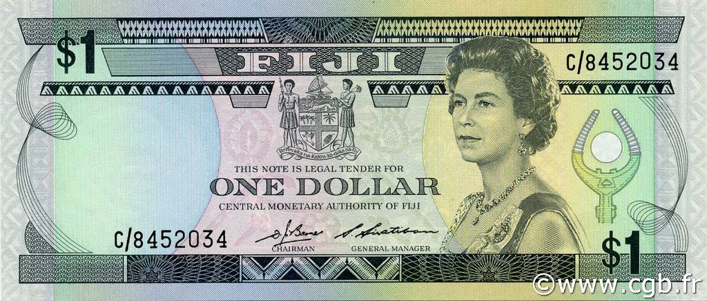 1 Dollar FIJI  1983 P.081a UNC