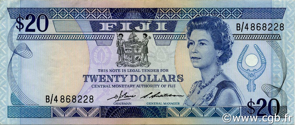 20 Dollars FIJI  1983 P.085a XF