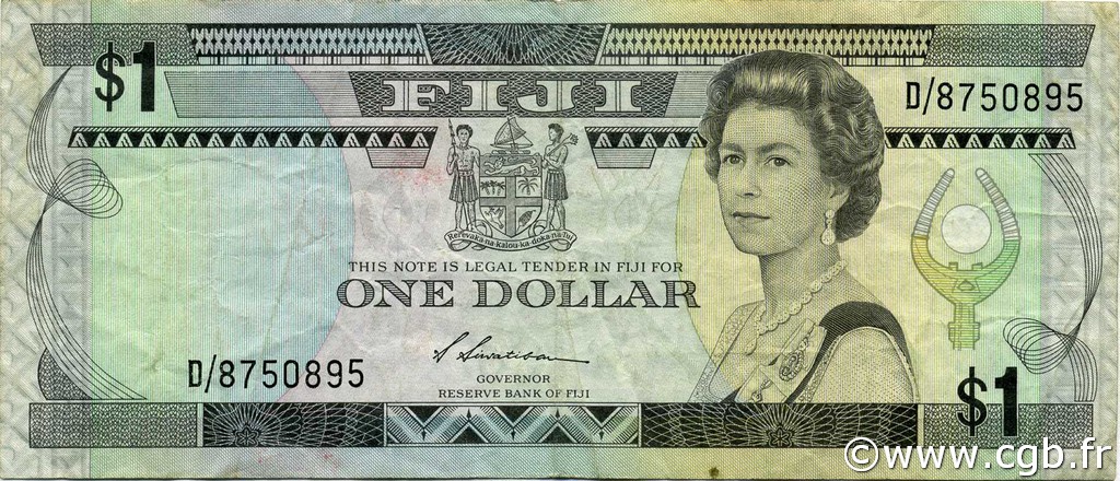 1 Dollar FIDJI  1987 P.086a TTB