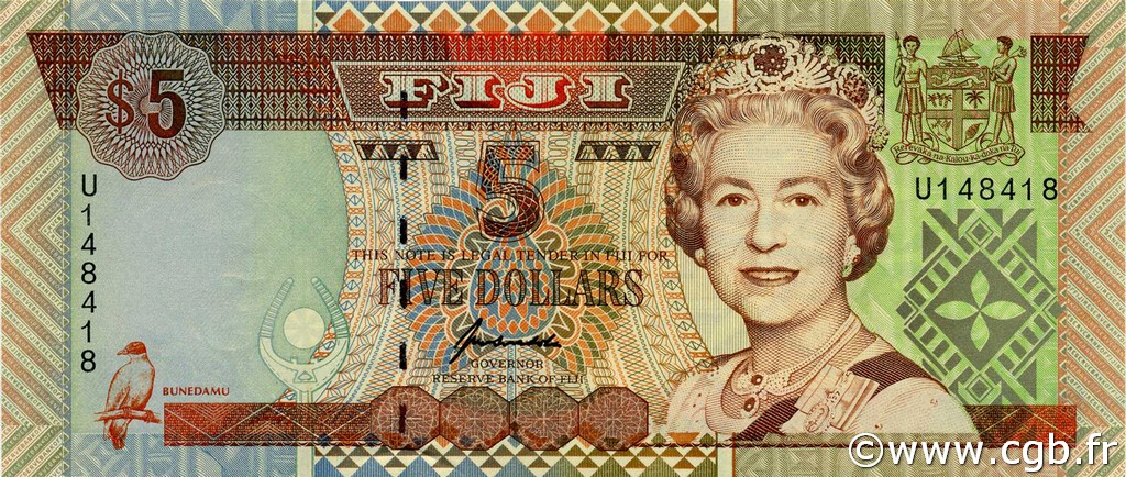 5 Dollars FIYI  1996 P.101a FDC