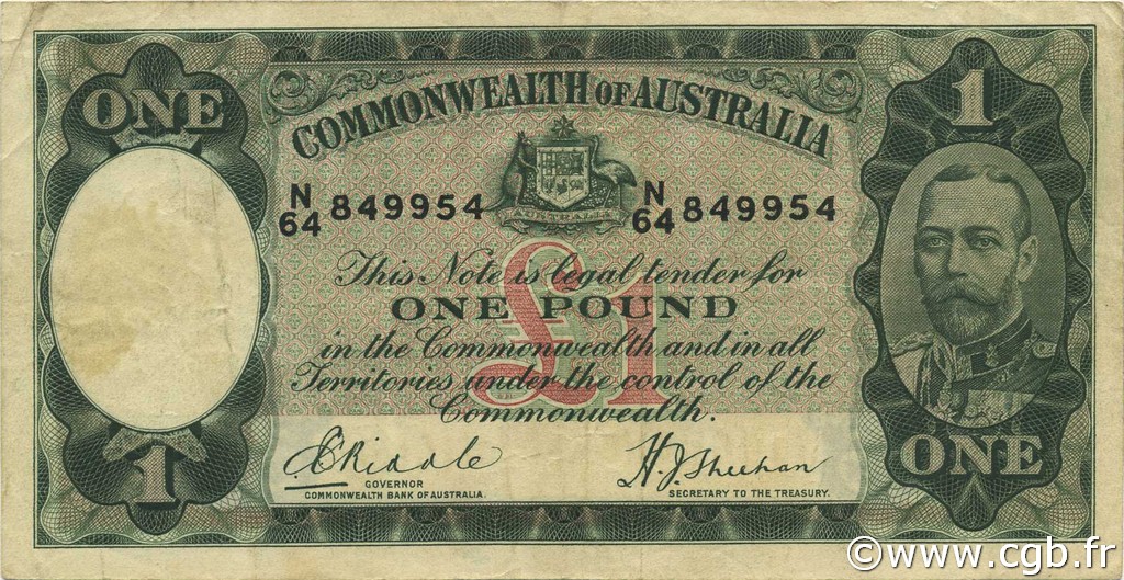 1 Pound AUSTRALIA  1933 P.22 BB