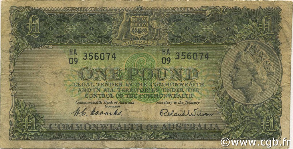 1 Pound AUSTRALIA  1961 P.34a RC+