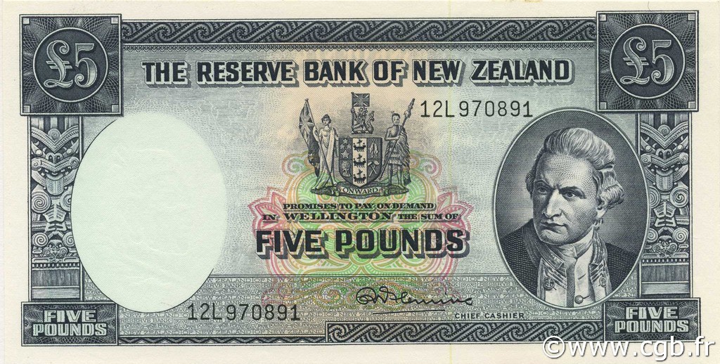 5 Pounds NUOVA ZELANDA
  1967 P.160c AU+