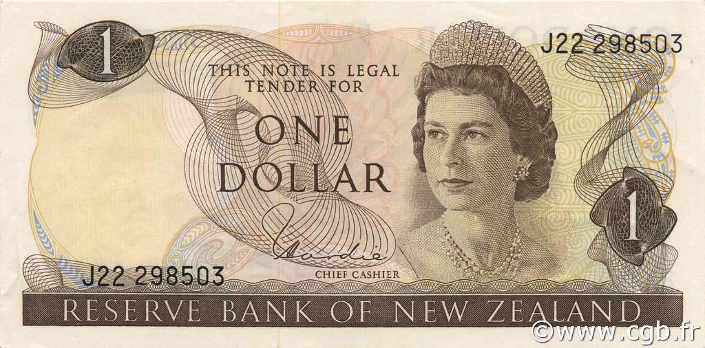 1 Dollar NEW ZEALAND  1977 P.163d XF+