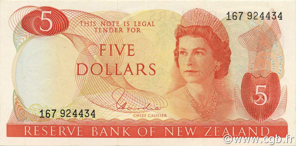 5 Dollars NUEVA ZELANDA
  1977 P.165d SC