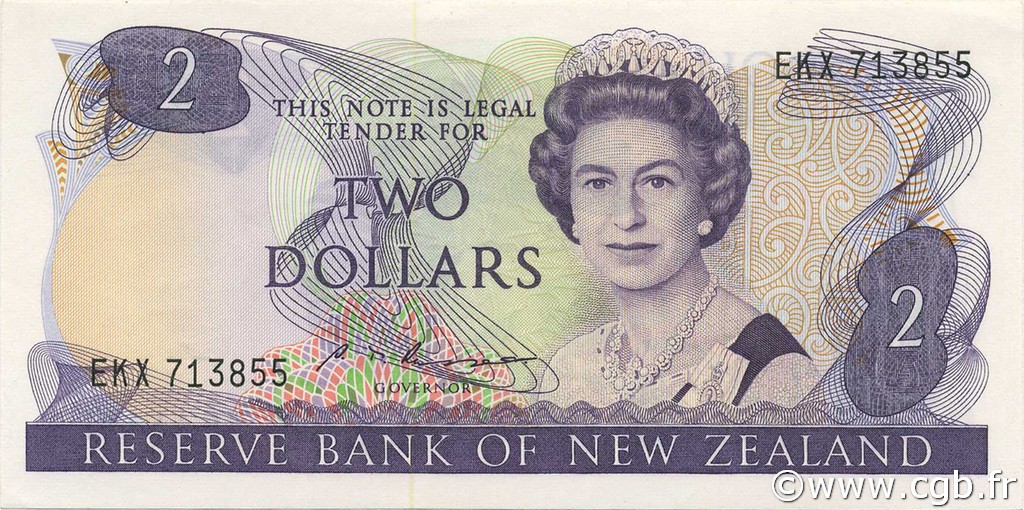 2 Dollars NEW ZEALAND  1985 P.170b UNC