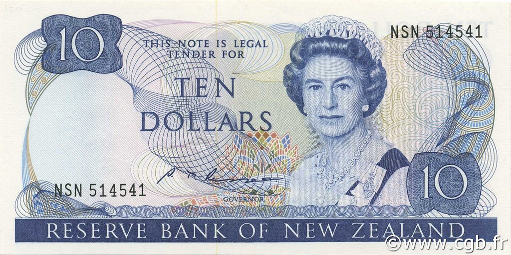 10 Dollars NUEVA ZELANDA
  1985 P.172b FDC