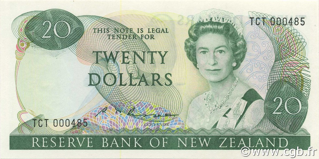 20 Dollars NEW ZEALAND  1985 P.173b UNC