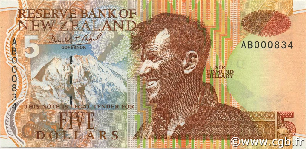 5 Dollars NUOVA ZELANDA
  1992 P.177a FDC