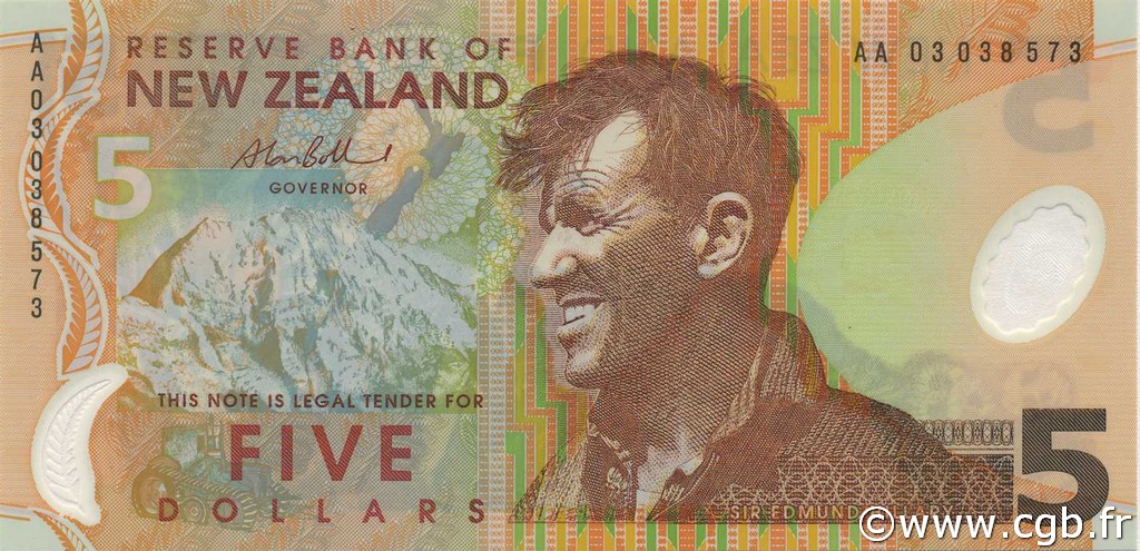 5 Dollars NEW ZEALAND  1999 P.185 UNC