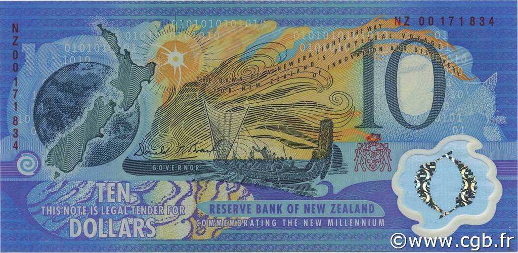 10 Dollars NEW ZEALAND  2000 P.CS190a UNC