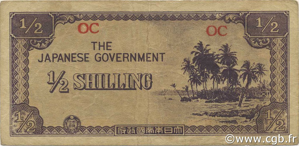 1/2 Shilling OCEANIA  1942 P.01a VF