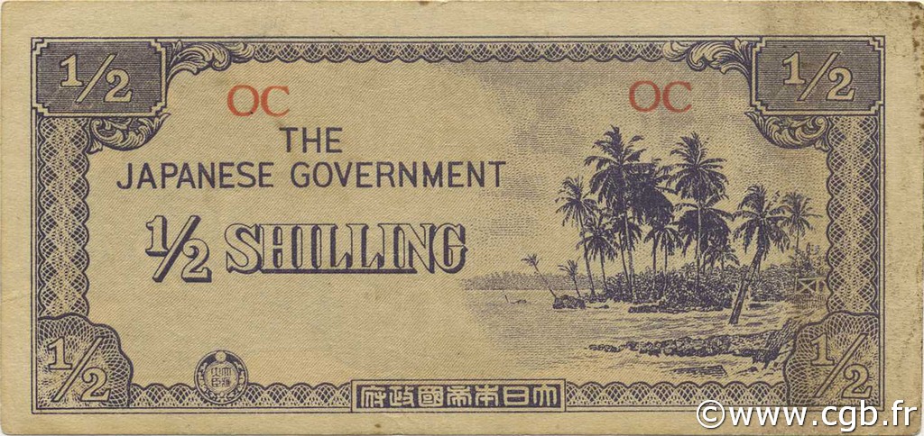 1/2 Shilling OCEANIA  1942 P.01a XF
