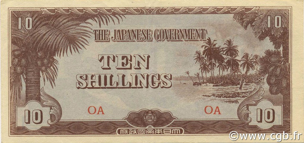 10 Shillings OCEANIA  1942 P.03a XF