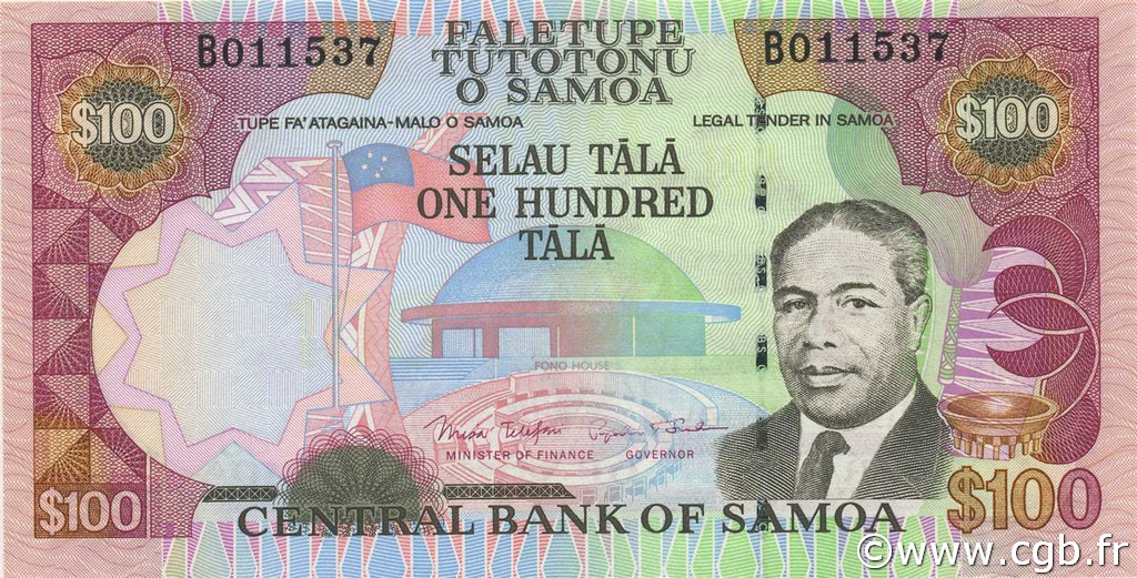 100 Tala SAMOA  2005 P.37 UNC