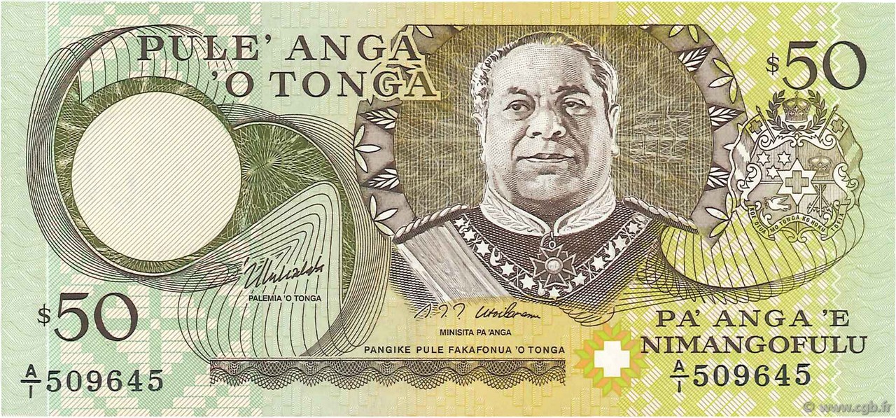 50 Pa anga TONGA  1995 P.36 SC+