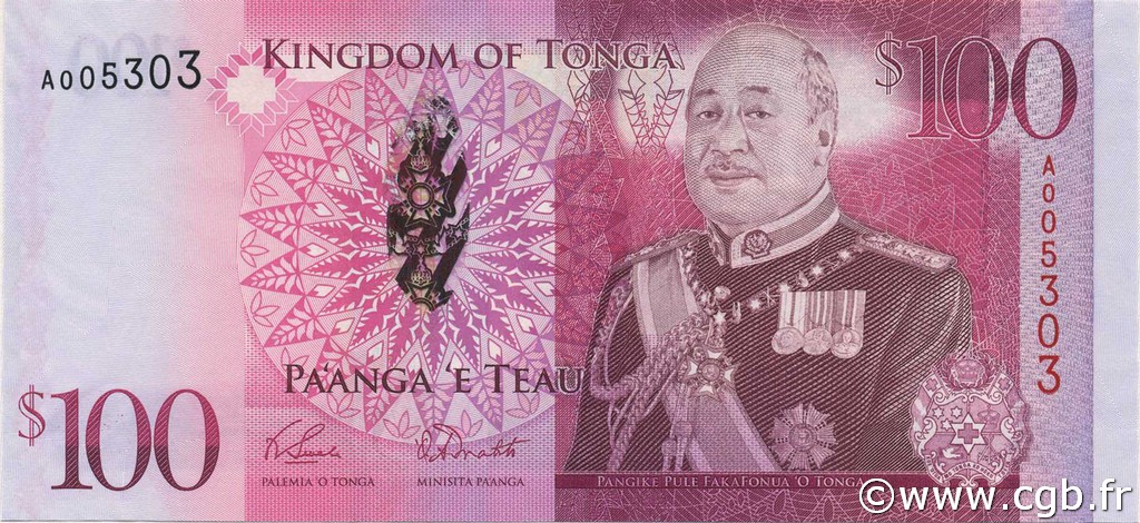 100 Pa anga TONGA  2009 P.43 FDC
