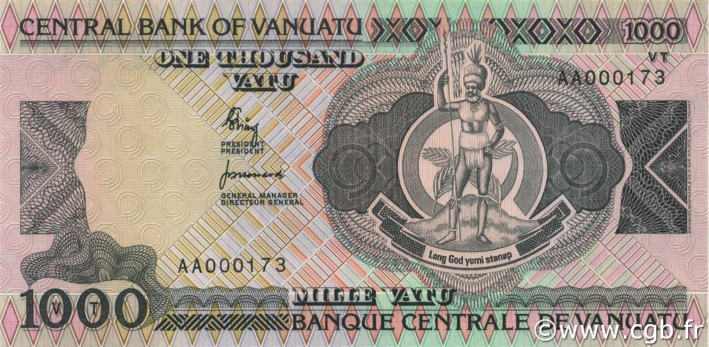 1000 Vatu VANUATU  1982 P.03a SC+